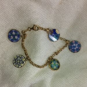 Gold and Multicolor Charm Bracelet